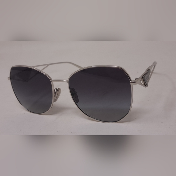 NWT Prada Women's Sunglasses SPR 57YS Silver Grey Gradient Steel Italy 57-18-140 - Picture 12 of 16